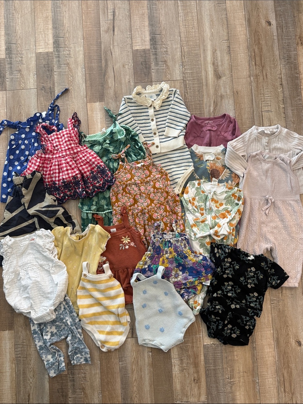 3-6 Month Baby Girl Clothing Bundle - Florals, Knits, Eyelets & Gingham